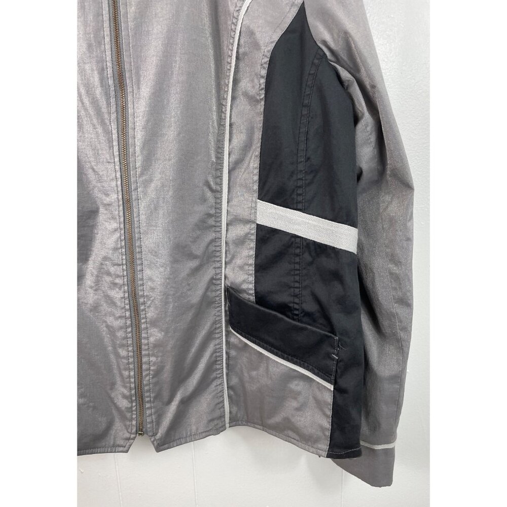 Christopher & Banks Gray Black Metallic Lined Full Zip Jacket Womens Size XL - Picture 4 of 10